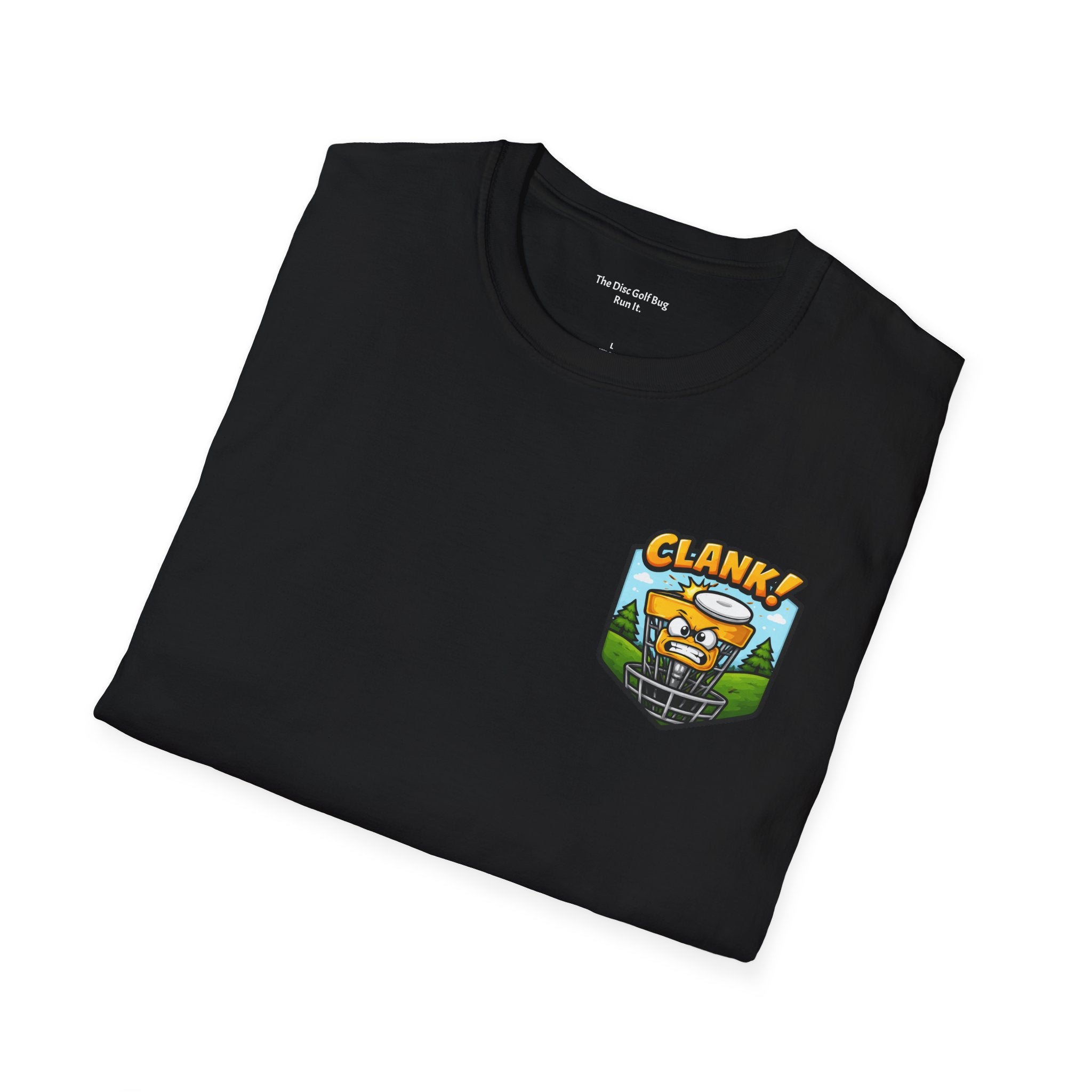CLANK! Disc Golf Shirt | Chains Said No Funny Tee