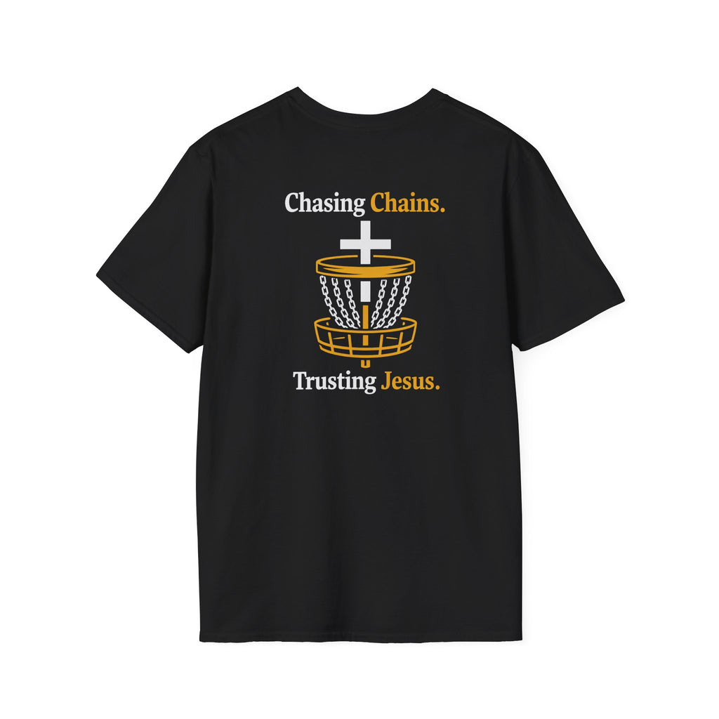 Christian Disc Golf T-Shirt — “Chasing Chains. Trusting Jesus.”