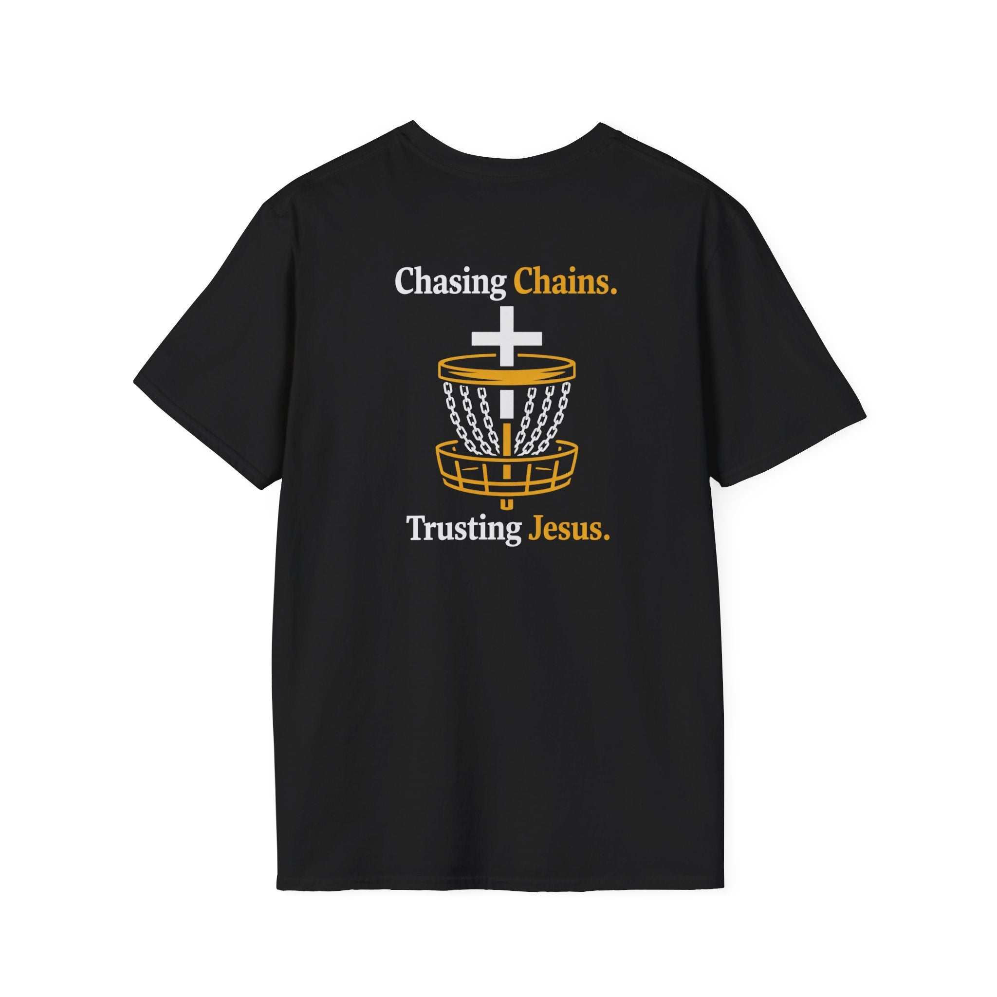 Christian Disc Golf T-Shirt — “Chasing Chains. Trusting Jesus.”